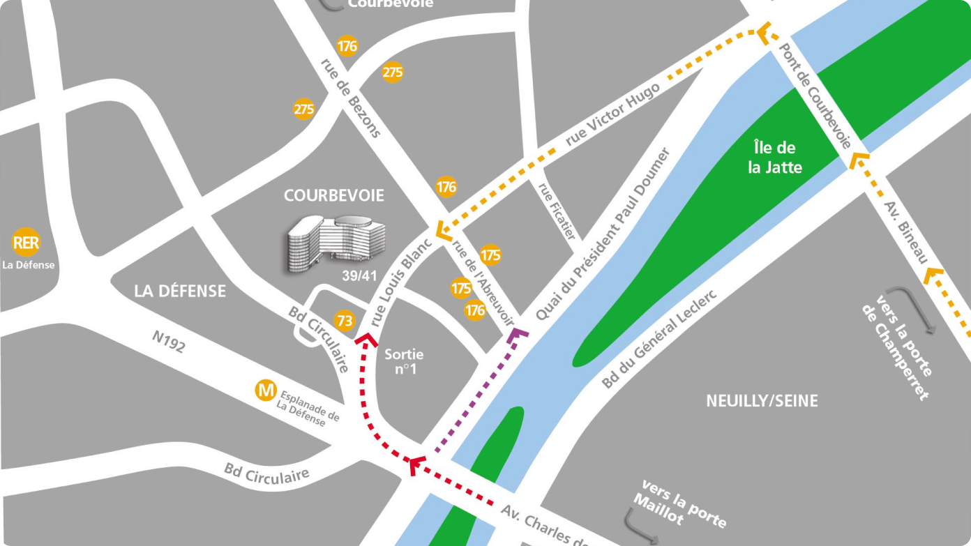 Plan d’accès aux locaux de France Chaudronnerie à Courbevoie